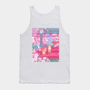 The cute cats on the train Tank Top